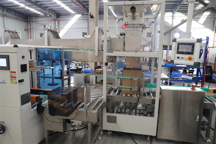 τελευταία εταιρεία περί Bottle -Food - Case Packer Machine - Case Packing Line - Drop Load Solution for bottle 1L -SICIAUTO